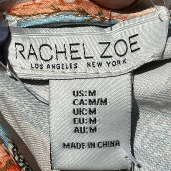 Rachel Zoe Women’s Medium Floral Satin Halter Lrg Back Tie Sleeveless Top Blouse - Picture 8 of 11